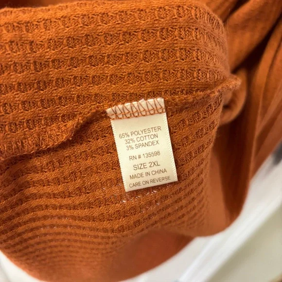 Liberty Love Rust Orange Open Front Cardigan Plus Size 2XL - Picture 7 of 7